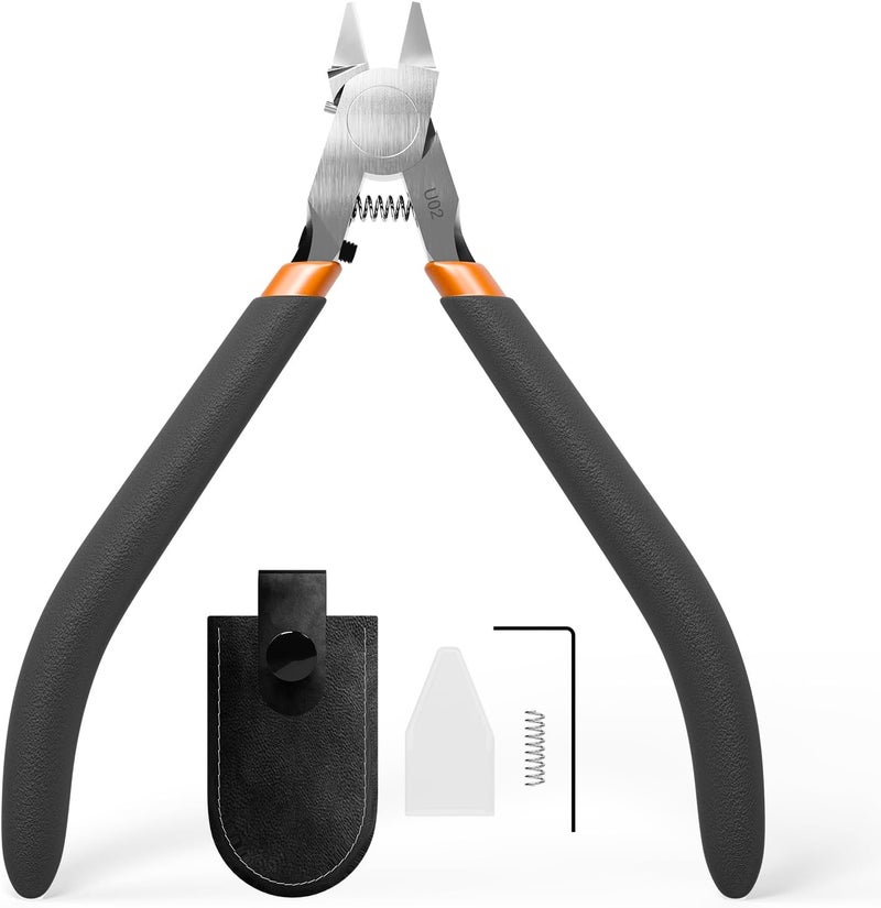 Uleey Model Nippers with Ultra-thin Single Edge, 4.9 inch Sprue Cutter for Beginners, U02 Model Cippers for Plastic Model Building and Fixing (Black) - Image 1